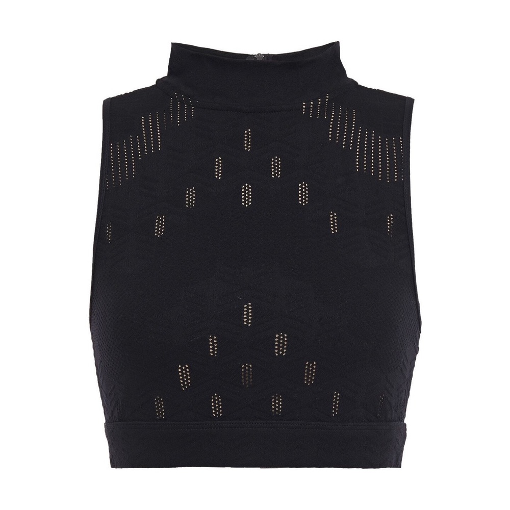 Koral Black High-Neck Sleeveless Top